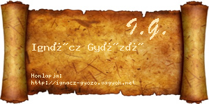 Ignácz Győző névjegykártya